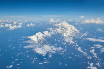 Flying above ocean and clouds