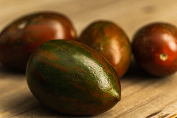 closeup of Red Zebra tomato or Safari tomato