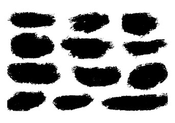 set of black and white splashes