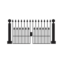 Gate icon design. Gate Entrance Tool Icon design. Garage And Parking Barrier Security Equipment, Metallic Material Residence Gate Concept. vector illustration
