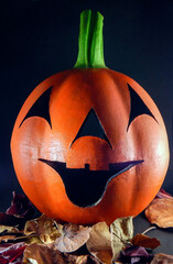 calabaza con hojas Hallowen