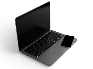 laptop with blank screen. Mock-up of computer monitor. Copyspace ready for design or text