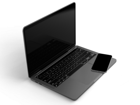 laptop with blank screen. Mock-up of computer monitor. Copyspace ready for design or text - Powered by Adobe