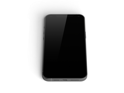 Phone with blank screen. Copyspace ready for design or text