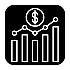 Stock Exchange App Glyph Icon