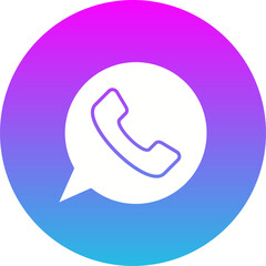 Whatsapp Gradient Circle Glyph Inverted Icon