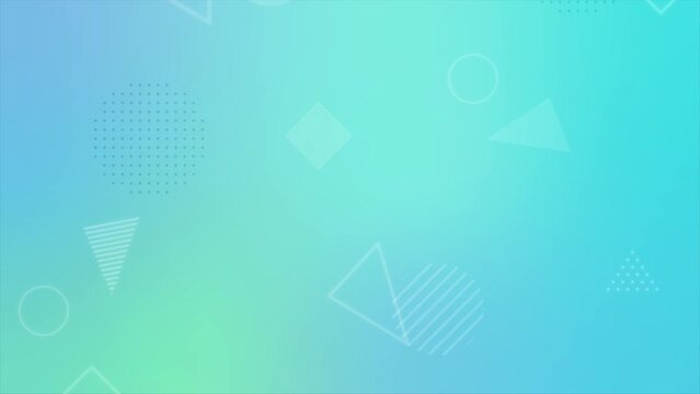 図形が降ってくる幻想的なエメラルドグリーンの背景ビデオ