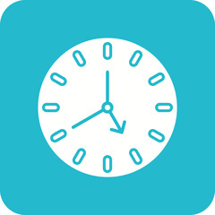 Clock Multicolor Round Corner Glyph Inverted Icon