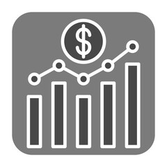 Stock Exchange App Greyscale Glyph Icon