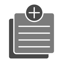 Add Notes Greyscale Glyph Icon