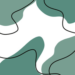 green with black line drawing background.