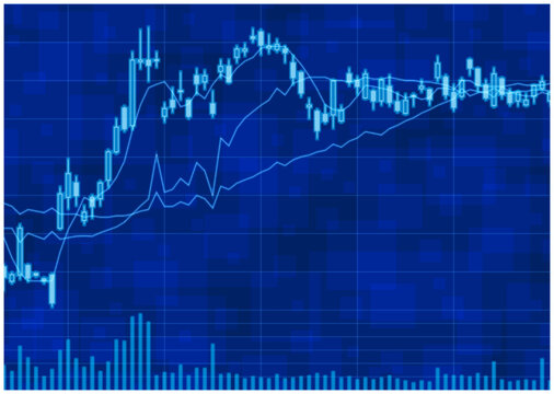 株価チャート　株式投資　ビジネスのイメージ　壁紙　背景