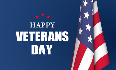 Fototapeta na wymiar Veteran's day poster.Honoring all who served. Veteran's day illustration with american flag