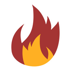 Fire flame flat cartoon style