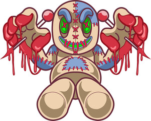 Voodoo doll mascot 