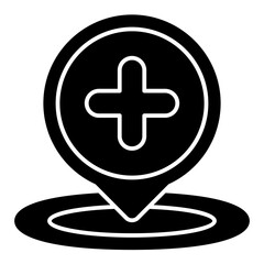 Obraz premium hospital solid icon