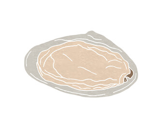 煮蛤のイラスト（版画風）