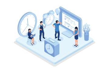 Time management concept. Can use for web banner, infographics, hero images, isometric vector modern illustration