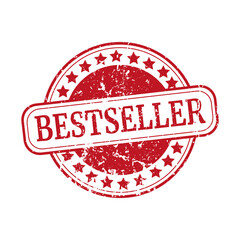 Illustration of bestseller stamp on white background