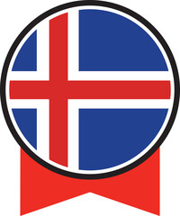 Fototapeta premium Iceland flag, the flag of Iceland, vector illustration