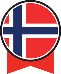 Obraz premium Norway flag, the flag of Norway, vector illustration