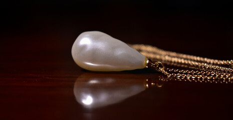 pearl crystal ball in a glass