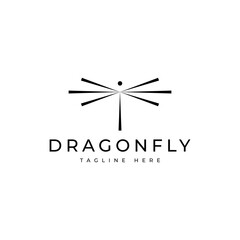 minimalist dragonfly logo design