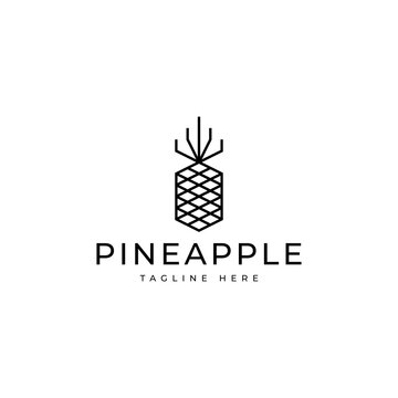 modern abstract geometric pineapple fruit logo design