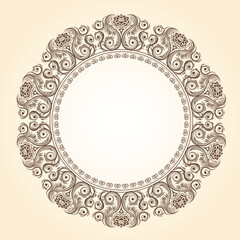 Vector frame of flowers. Vintage floral elements Isolated botanical illustration for a postcard.