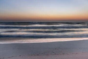 Beautiful Sunrise - Long Exposure Beach waves sand