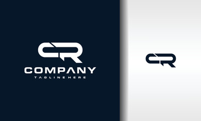 monogram initial letter CR logo