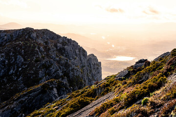 Golden light at the approach to the Mt Murchison summit