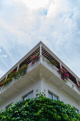Portrait shot of traditional house inside the walled city. cartagena, colombia