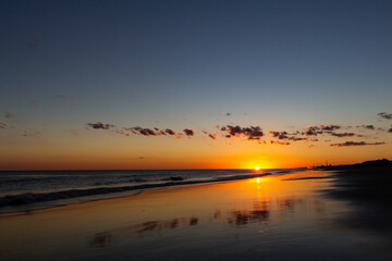 Fototapeta na wymiar An Incredible and calm sunset on the beach.