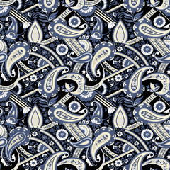 traditional Indian paisley pattern on  background