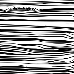 Black silhouette of wood texture isolated on white background. Overlay layer. Horizontal wood fibers. Design element.