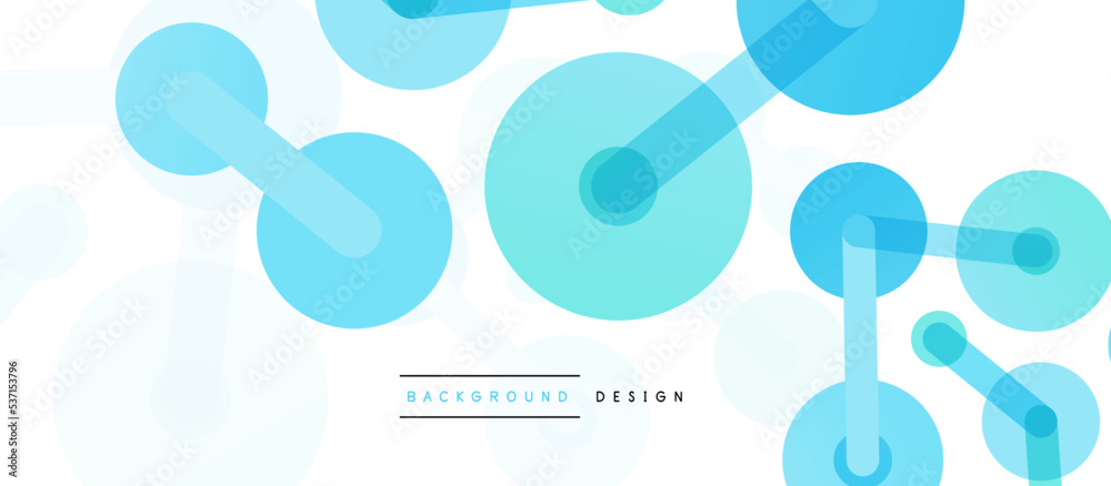 Aufkleber Line points connections geometric abstract background. Circles connected by lines. Trendy techno business template for wallpaper, banner, background or landing
