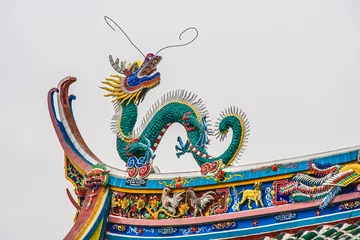 Foto op Canvas Dragon Roof Zhongde Taoist Temple Xiamen China © Bill Perry