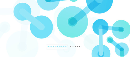 Line points connections geometric abstract background. Circles connected by lines. Trendy techno business template for wallpaper, banner, background or landing