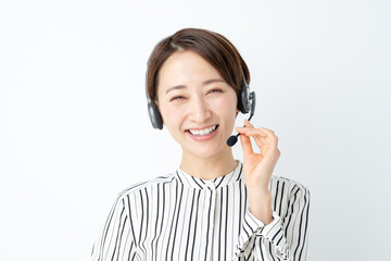 女性・ヘッドセット・オペレーター