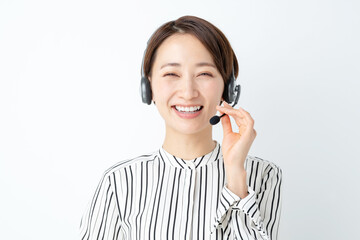女性・ヘッドセット・オペレーター