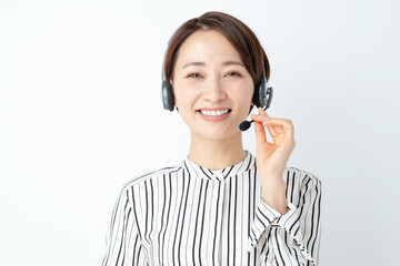 女性・ヘッドセット・オペレーター