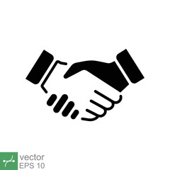 Handshake icon. Simple flat, solid, outline and line style. Hand, shake, partnership, agreement, greeting, respect, peace, deal concept. Vector illustration isolated on white background. EPS 10.