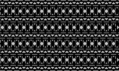 black and white abstract background with seamless pattern. geometric pattern - stock vector.
