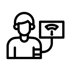blood pressure line icon illustration vector graphic