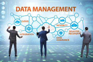 Data management concept with business people
