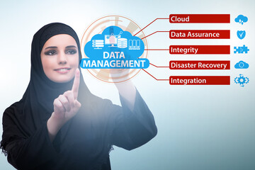 Data management concept with business people