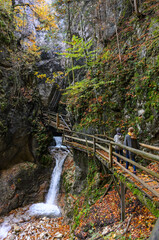 waterfall in the upper austrian cayon dr. vogelgesang klamm
