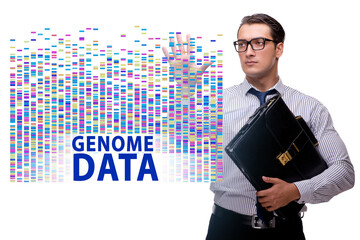 Businessman in genome data concept