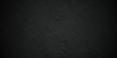 Dark black grunge textured concrete background. Panorama dark grey black slate background or texture. Vector black concrete texture. Stone wall background.	
